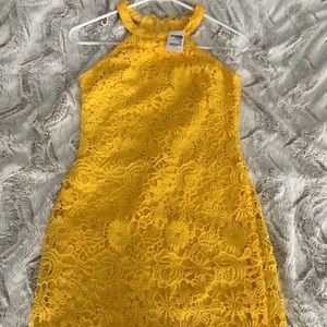 Yellow bodycon floral dress!